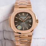 Swiss Copy Patek Philippe Nautilus PPF Factory Cal324 Watch Gray Gradient Dial Rose Gold